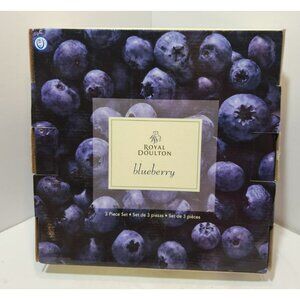 Royal Doulton Blueberry 3 Piece Set Dinner Plate, Salad Plate & Soup Bowl